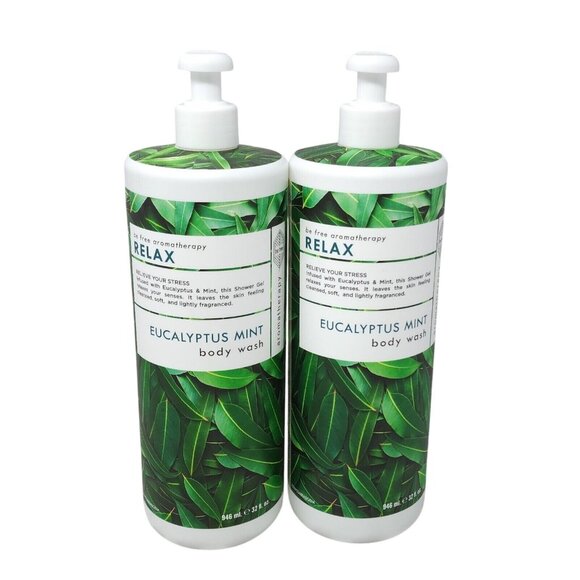 BE FREE aromatherapy RELAX ~ EUCALYTUS & MINT BODY WASH Lot of 2 Stress Relieve - Picture 1 of 6